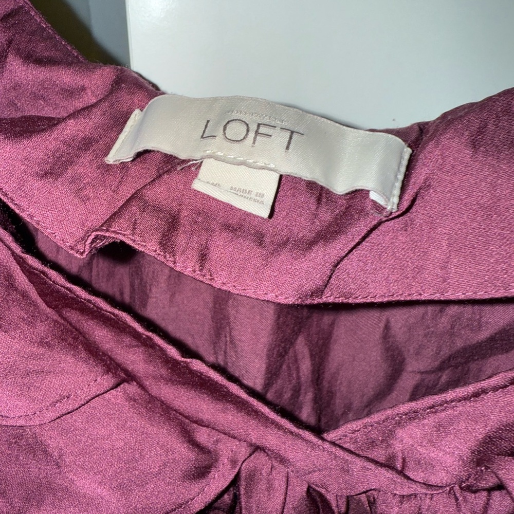 Vintage LOFT Rich Plum Ruffle Blouse